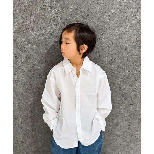 ブラウス シャツ 無地レギュラー バンドカラー オーバーシャツ キッズ 子供服 男の子 女の子