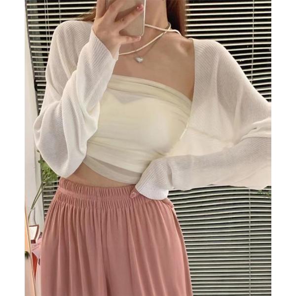 カーディガン サマーカーディガン長袖ショート丈 ボレロ レディース