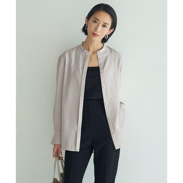 ブラウス シャツ 「接触冷感・UVケア・速乾・洗える」 FluidBackSatin シャツブラウス...