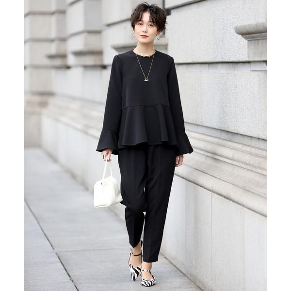 ワンピース 「SET」フレアラインペプラムブラウス×ハイウエストテーパードパンツ