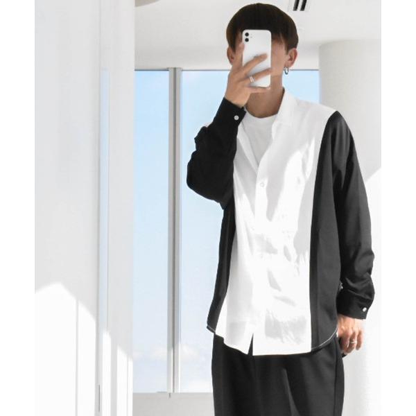 シャツ ポリストレッチ バイカラーLSシャツ メンズ レディース