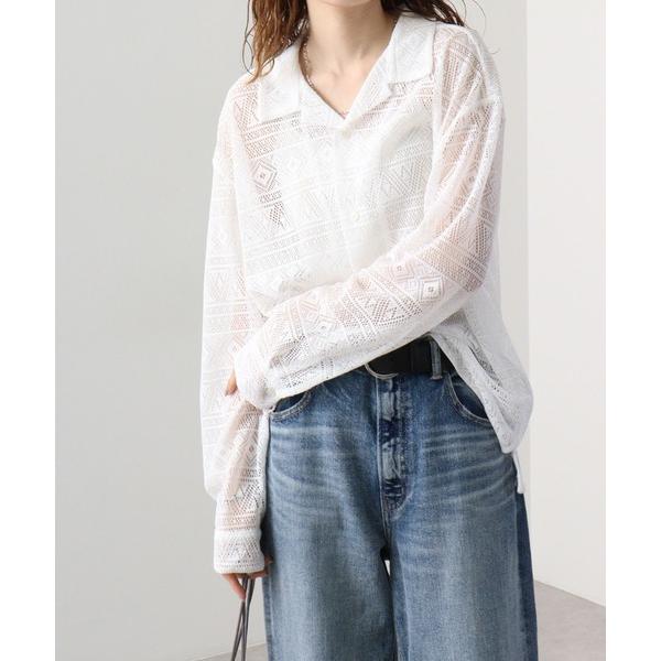 シャツ レース オープンカラー L/S シャツ メンズ レディース