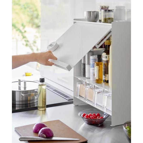 tower(タワー)前が開く 隠せる調味料ラック