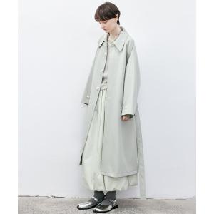 ステンカラーコート コート 「tageechita」洗練ミニマル ロングトレンチ風コート（ウエストベルト付き） レディース メンズ