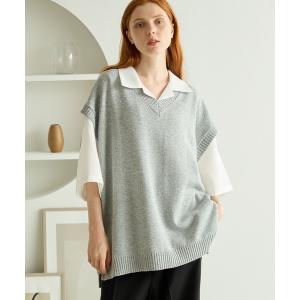 ベスト ジレ 「molk」サイドスリットメランジ...の商品画像