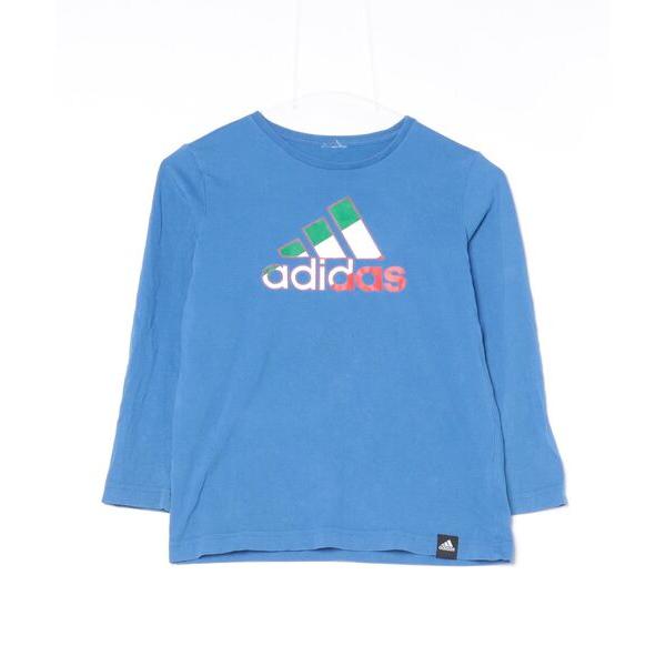 「adidas」 長袖Tシャツ - ブルー メンズ