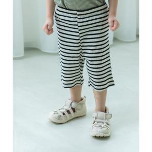 キッズ パンツ 選べる5柄 ボーダー ワッフル 5分丈 スパッツ｜zozo