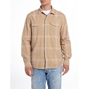 REPLAY（リプレイ） シャツ コットンフランネルチェックジップシャツ