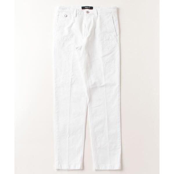 ジーンズ レギュラースリムBENNI Broken Edgeホワイトデニム メンズ