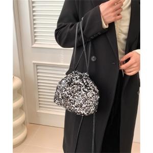 ショルダーバッグ バッグ キラキラスパンコール巾着バッグ レディース