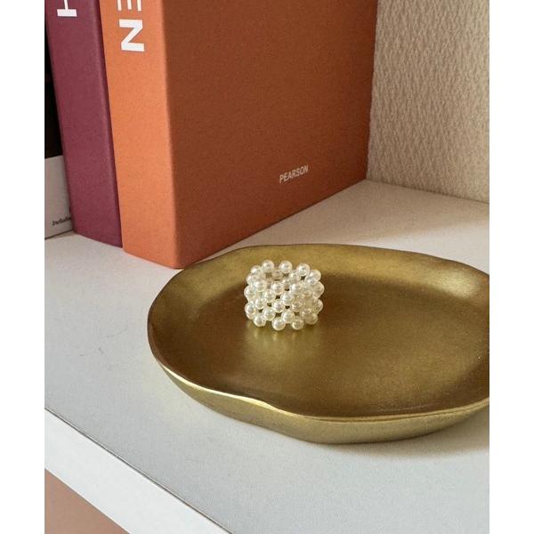 指輪 リング 太めパールビーズリング レディース