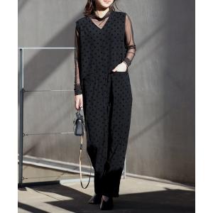 美品　nest robeネストローブ リネンタックサロペット オーバーオール　黒 nest Robe(ネストローブ) リネンタックサロペット01183-1114