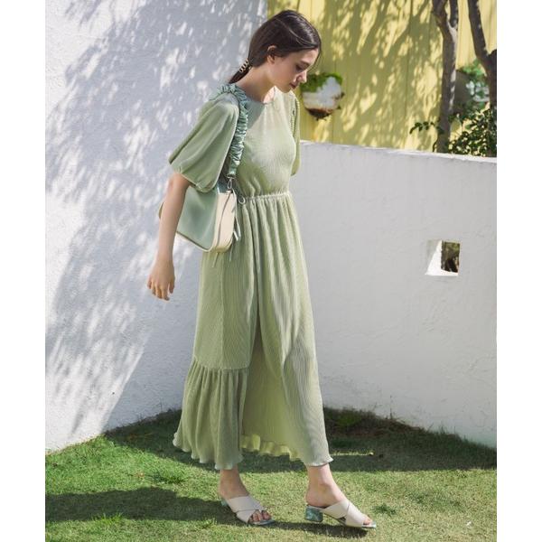 ワンピース tuck sleeve pleats onepieceプリーツボリュームワンピース「Sサ...