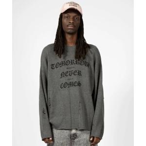 ニット メンズ ストリートブランド WASTED PARIS ウェイステッド パリス SWEATER DESTROY NEVER COMES オーバー｜zozo