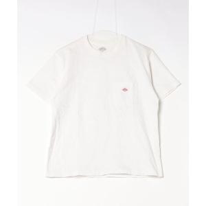 「DANTON」 ワンポイント半袖Tシャツ - ホワイト レディース