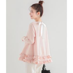 tシャツ 「ZOZO限定カラー」2段フリルバックリボンプルオーバー レディース