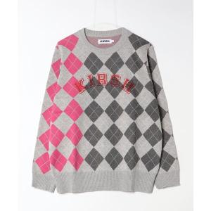 ニット セーター KIRSH UNBALANCE ARGYLE CHECK KNIT/キルシー アンバランス アーガイル柄 ニット レディース