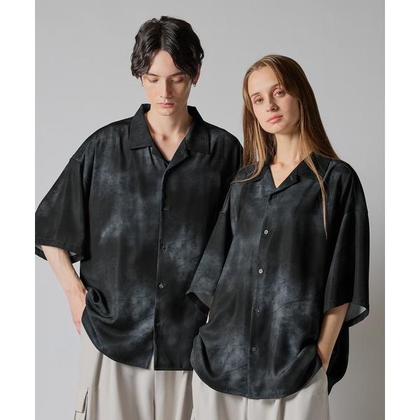 シャツ 「CLEL」2Way Multi Pattern Drape Short Sleeve Sh...