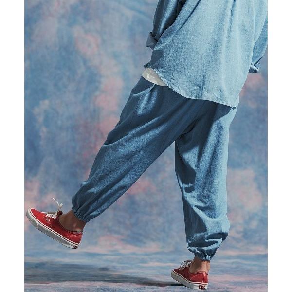 ジーンズ mp12049- リネン混デニムワイドバルーンパンツ メンズ