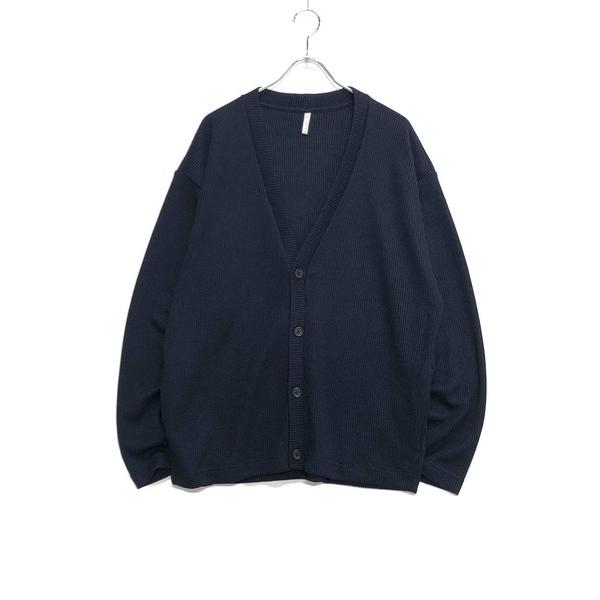 カーディガン ハニカムワッフルジャージ / Vネック カーディガン メンズ レディース