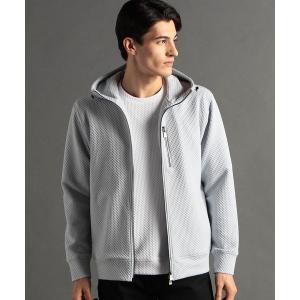 パーカー ジオメトリックジャカード ジップアップフーディ メンズ