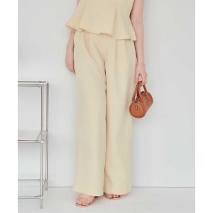 パンツ ハイウエストツータックワイドパンツ レディースの商品画像