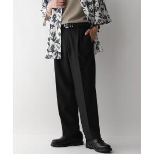 パンツ スラックス メンズ SILKY TWILL WIDE TAPARED SLACKS/シルキーポリクロス/ワイドテーパードスラックスパンツ