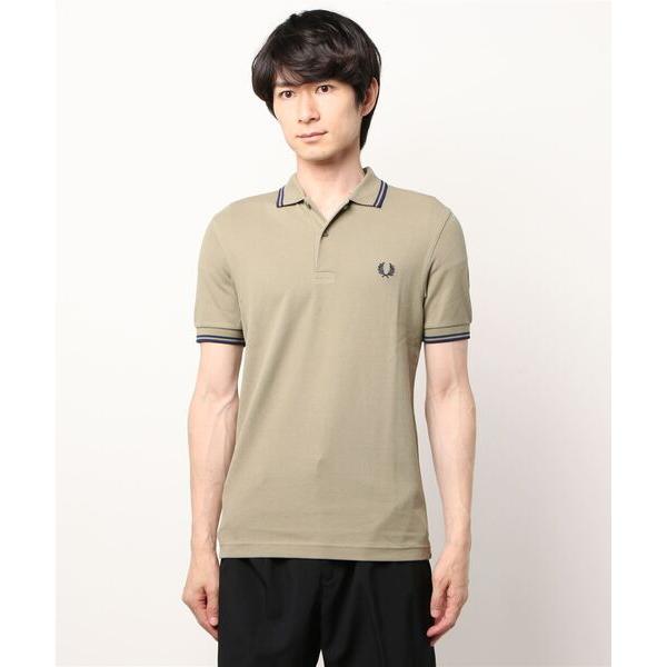 「FRED PERRY」 半袖ポロシャツ S ブラウン メンズ