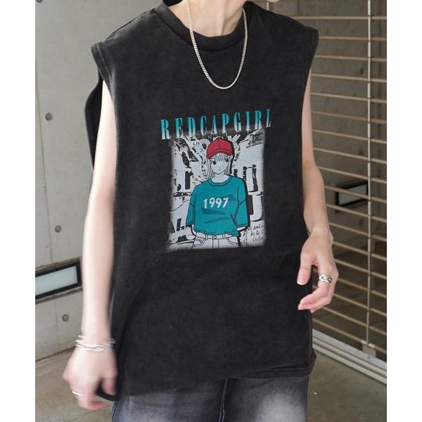 タンクトップ 25SS レトロ ヴィンテージライク ピグメント加工 ビッグシルエットノースリーブ カ...