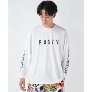 メンズ ラッシュガード 「RUSTY/ラスティー」袖プリントラッシュガード　吸汗速乾　UVカット　水陸両用