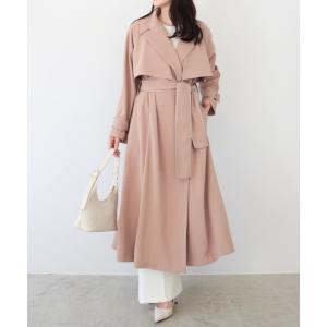 トレンチコート コート サテンパイピングフリルヨークトレンチコート レディース