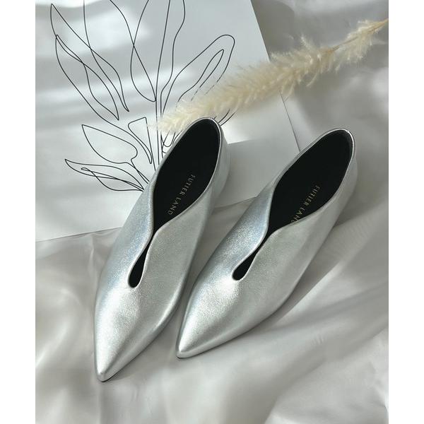 パンプス スーパーソフトメタリックポインテッドパンプス