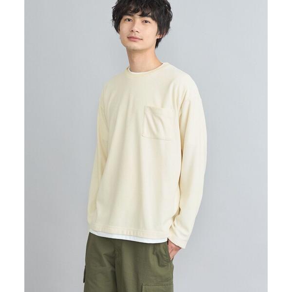 tシャツ Tシャツ メンズ コットンタッチワッフルフェイクレイヤードロングスリーブTシャツ