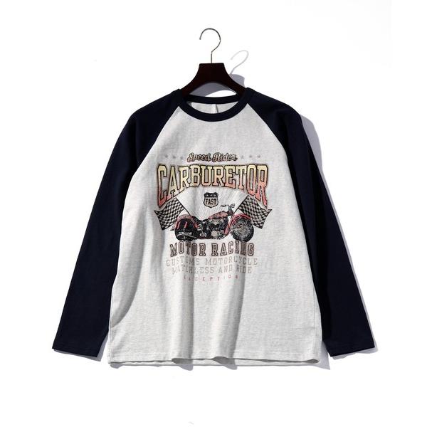 tシャツ メンズライク プリントラグラン Tシャツ レディース レディース メンズ