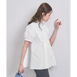 ブラウス シャツ エンブロイダリー コンビ ショートスリーブ ブラウス レディース