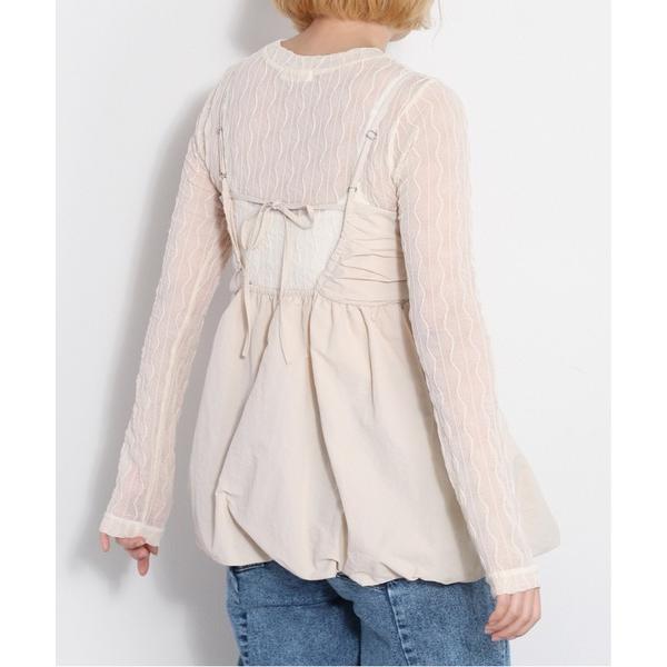 キャミソール バックリボン バルーンギャザーアウトキャミ