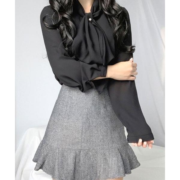 ブラウス シャツ エレガントなスカーフタイブラウス レディース