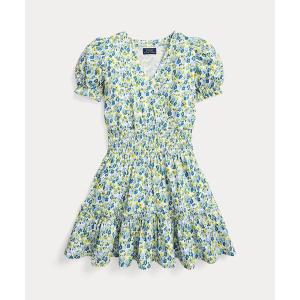 ワンピース キッズ フローラル フェイクラップ コットン ジャージー ドレスの商品画像