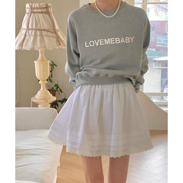 トレーナー スウェット LOVEMEBABYロゴ刺繍裏毛スウェット レディース