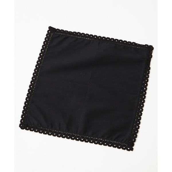 ハンカチ 「喪服・礼服用」縁レース付きハンカチ レディース