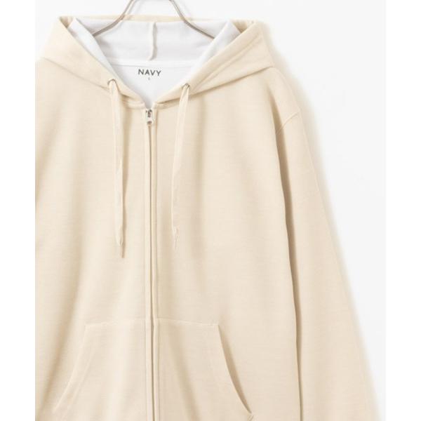 パーカー NAVY ダブルフェイスジップアップパーカー メンズ レディース