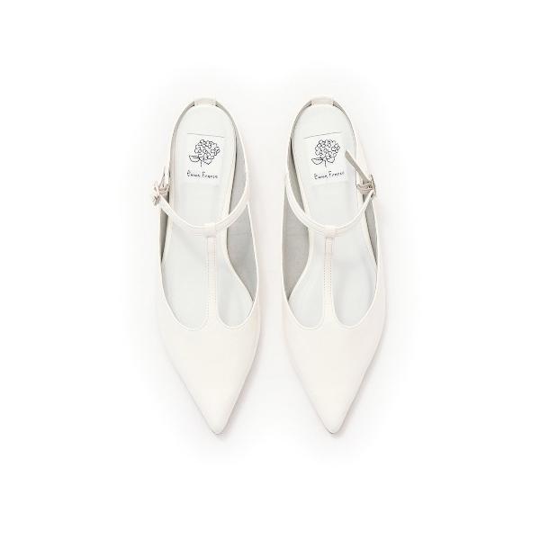 パンプス ポインテッドトゥ フラット メリージェーン ミュール