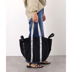 トートバッグ モノトーンロゴテープｘ軽量ナイロン２WAYトートバッグ／BIGサイズ／Ａ４対応 レディース メンズ