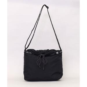 ショルダーバッグ バッグ モノトーンロゴテープｘ軽量ナイロン巾着ショルダーバッグ／Ａ４対応 レディース メンズ