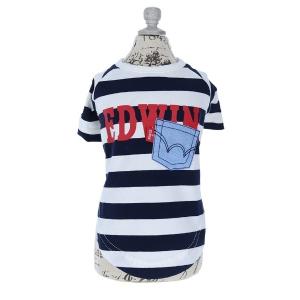 犬 服 EDWIN/デニムポケットボーダーＴシャツ24S
