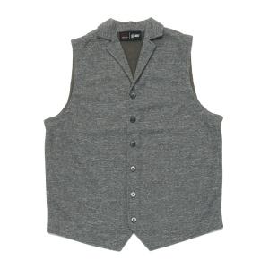 ベスト ジレ 前身カットラペルニットジレ メンズ