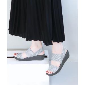 サンダル 「SNEEKE」メッシュローウェッジサンダル レディース