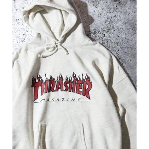 「FREAK'S STORE」 「THRASHER」プルオーバーパーカー LARGE アッシュグレー メンズ｜zozo