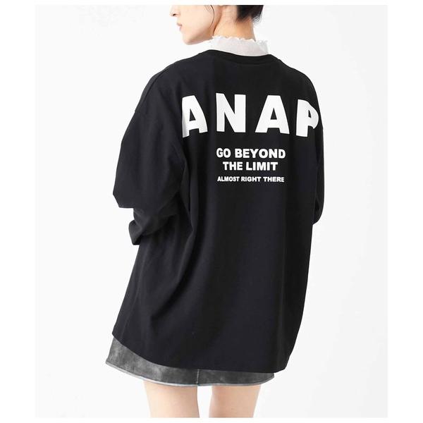 tシャツ Tシャツ レディース ANAPロゴオーバーサイズロングTシャツ