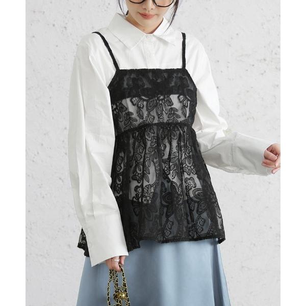 キャミソール 刺繍フレアキャミソール